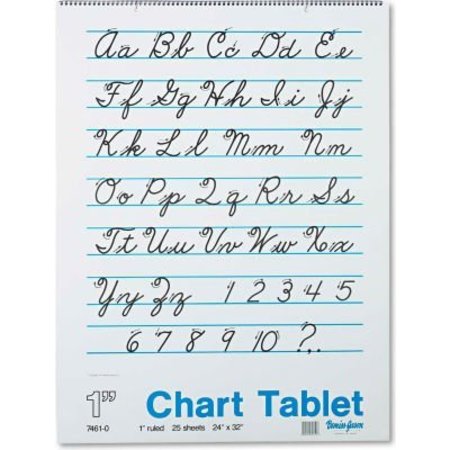 PACON Pacon Chart Tablets w/Cursive Cvr, 24in x 32in, White, 25 Sheets/Pack 74610